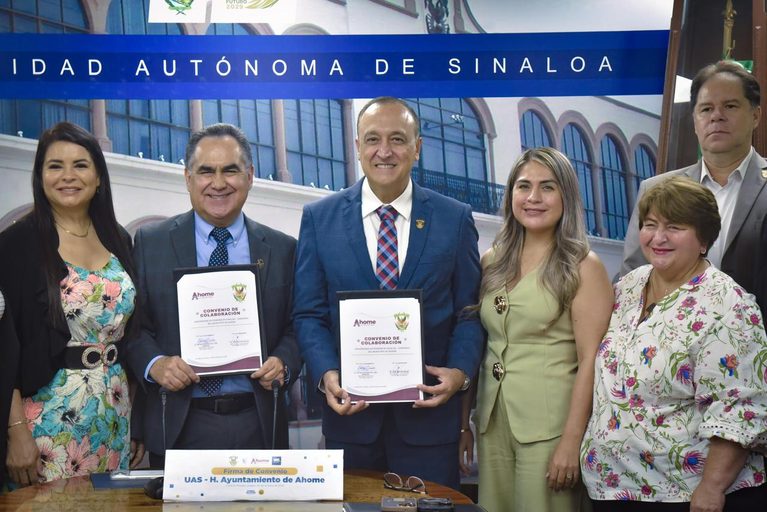 Firma de convenio de colaboración entre Ayuntamiento y UAS, representa beneficios para la sociedad ahomense